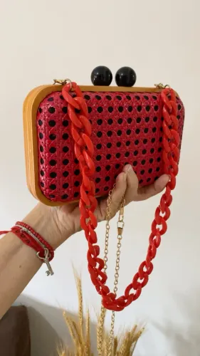 Bolsa palhinha e madeira Ckutie 