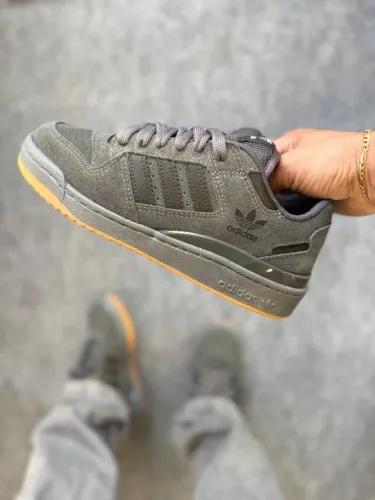 Tênis Adidas Fórum Low Couro Premium Masculino Grafite/Preto - Disponível 38 AO 43 