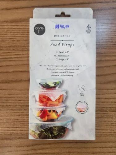 Kit com 4 food wraps - tampas reutilizáveis para potespotes