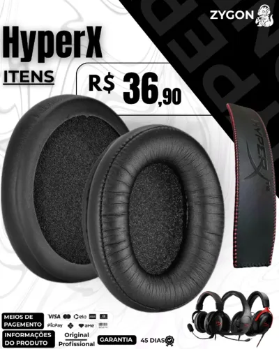 [NOVO] Espuma / Alça Headset HyperX Cloud 1/2 Stinger e Outros Modelos - Garantia 45 Dias
