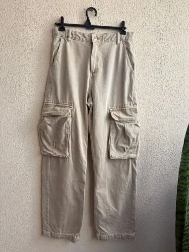 calça cargo zara bege - tam. 40