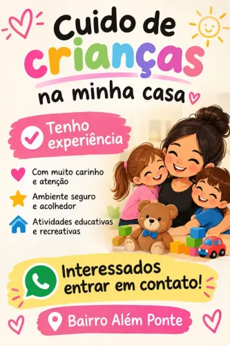Cuido de crianças na minha casa