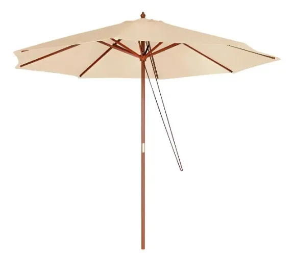 Ombrelone Guarda Sol 2,40m Madeira Bege Mor Liso