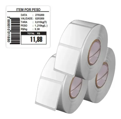 CAIXA DE ETIQUETA TÉRMICA BALANÇA TOLEDO 40MM X 40MM 21 METROS 16 ROLOS