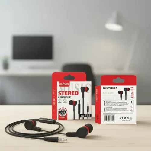 Fone De Ouvido Com Fio Kapbom Ka 5313 Preto 1 Unidade Preto