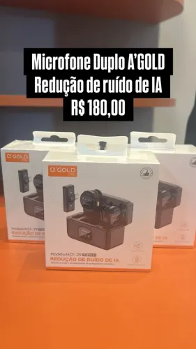 Microfone Duplo A´GOLD Redução de Ruido de IA - Loja Fisica