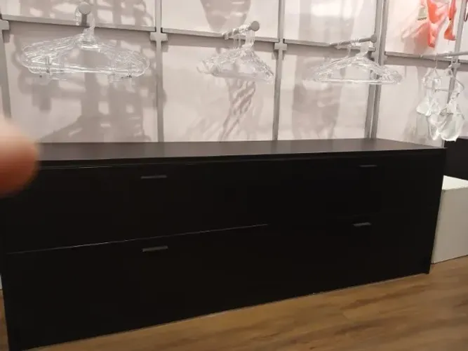 Armário Horizontal MDF Preto 4 Gavetões