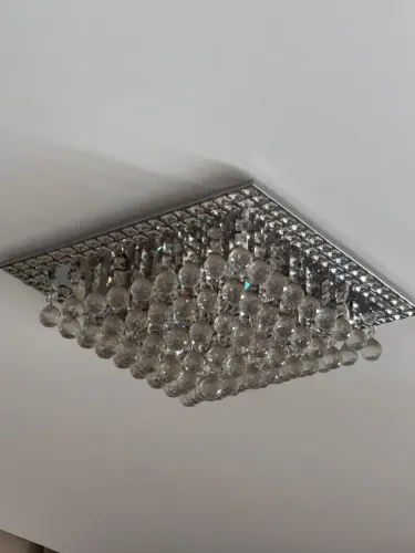 Lustre moderno quadrado de cristal