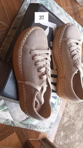 Tênis Flatform Corda Espadrille Nude Tamanho 37 novo na caixa