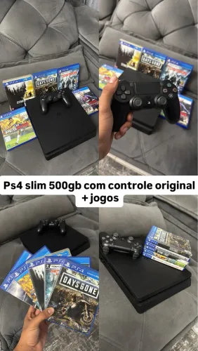 Ps4 Slim 500gb com controle + jogos