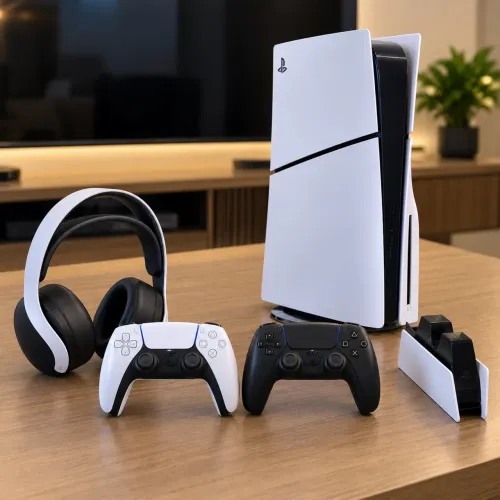 Playstation 5 Slim 1Tb + Fone Pulse Elite + 2 Controles com Base Carregamento PS5 Sony