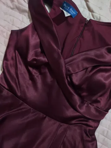 Vestido De Festa Madrinha Marsala Com Fenda - BlueShop (P)