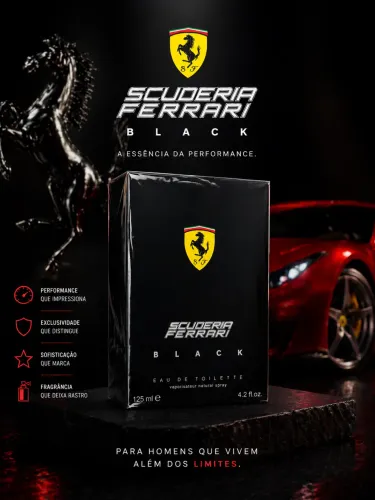 Perfume Masculino Ferrari Black 125ml original e lacrado