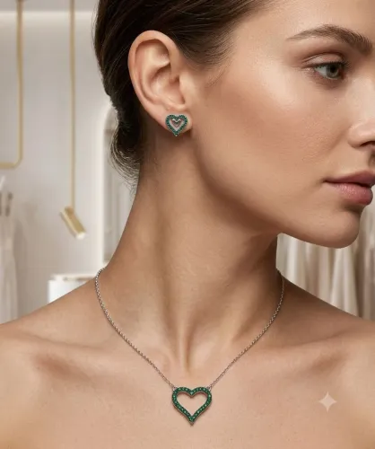 Conjunto de coração com zircônia 