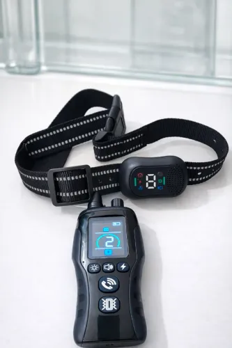 Coleira eletrônica adestradora para cães com controle remoto digital. Produto novo!
