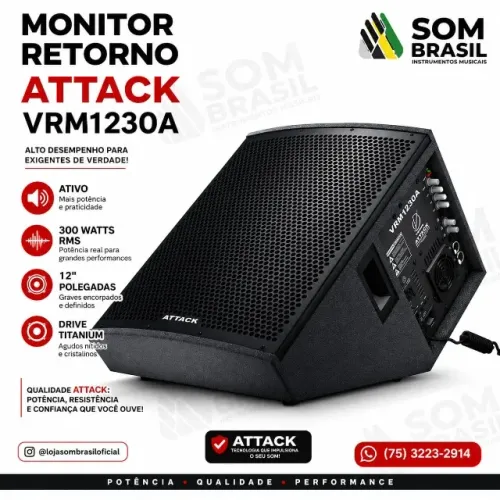 Caixa Attack Retorno Ativa Vrm 1230a 300w Bivolt Preta Cor Preto