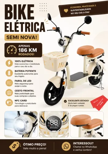 Bicicleta Elétrica Xroymexroy Y16 1200w 48v20ah 100km Branca