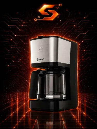 3x sem juros - Cafeteira Oster Inox 1,2L 110V Preto Inox 750W