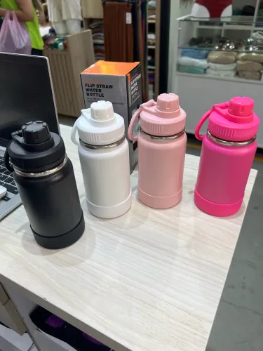 Garrafas Térmicas 350ML Preta/Branca/Rosa
