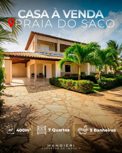 Casa de 400m² à venda na Praia do Saco | Conforto, lazer e excelente potencial de investim