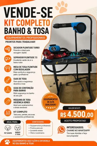 Kit para banho e tosa 