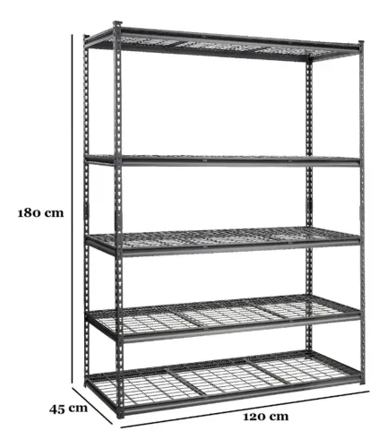 3x Estantes Armário 5 Prateleiras Ajustável 180x120 Aço 1500kg