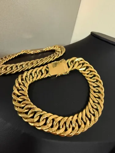 Pulseira Groumet de ouro 24.86g 18k procedência garantia eterna