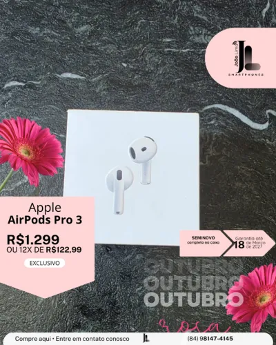 AIRPODS PRO 3, SEMINOVO NA GARANTIA, EXCLUSIVO!!