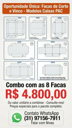 Kit facas de corte e vinco - caixas PAC