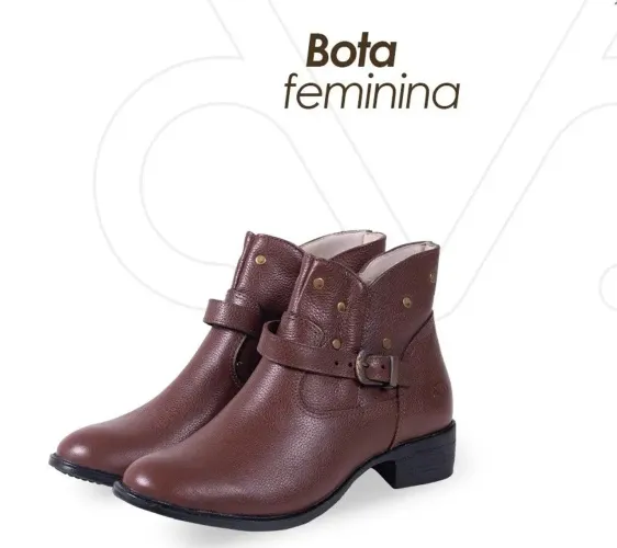 Bota feminina de couro preta grife ABCZ tam.39