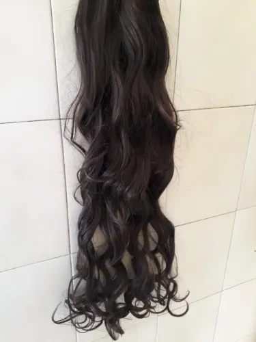 Mega hair tic tac cabelo muito comprido castanho medio sedoso e com brilho 0,80 cm