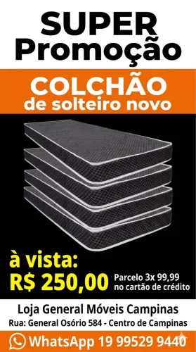 Colchão solteiro novo centro de Campinas