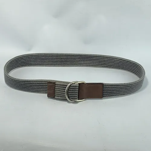Cinto masculino Brooksfield original cinza e marrom lona e couro