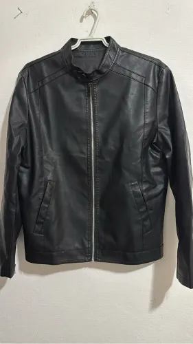 Jaqueta couro PU masculina