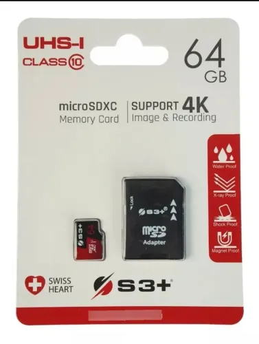 Cartão de memória Kingston S3+ 64gb 100mbs