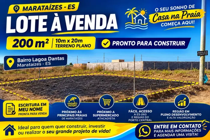 Lote 200m² em Marataízes-ES | Escritura em Meu Nome | Ótima Localização