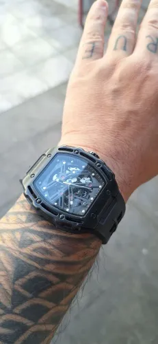 RELÓGIO AILANG AUTOMÁTICO SKELETON MASCULINO - PRETO