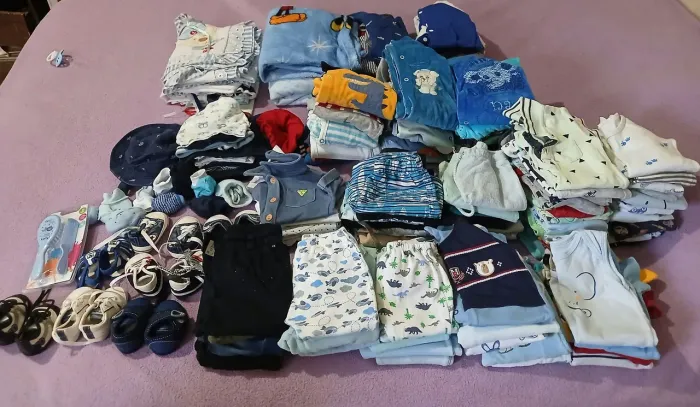 Lote de roupas de bebê menino do RN ao GG