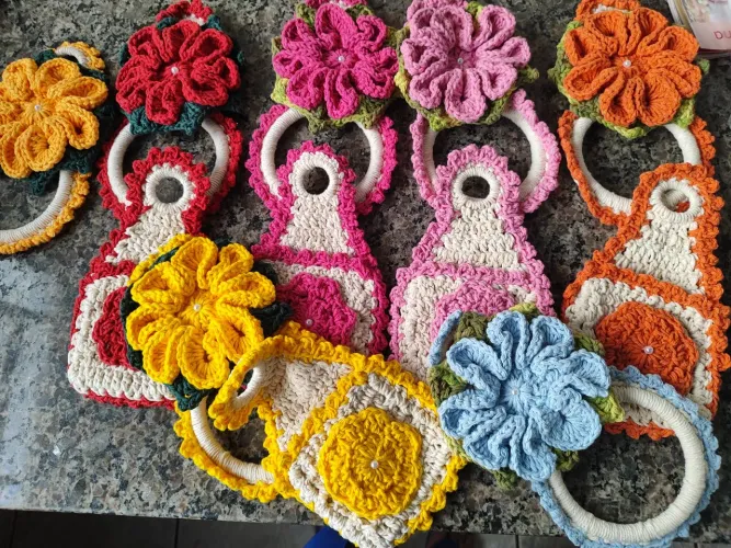 Porta pano e porta fósforo crochê