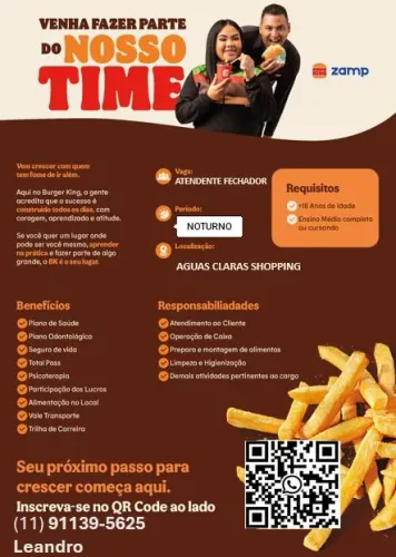 Vagas de emprego - Burguer King