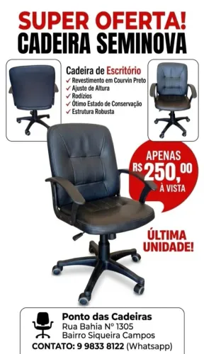 Venda cadeira de escritório seminova 
