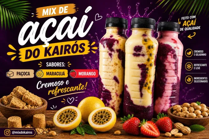 Mix de açaí na garrafa ou Batida com vodka