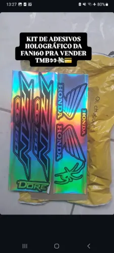 KIT DE ADESIVOS HOLOGRÁFICOS DA CG FAN160 NOVO REFLETIVO 