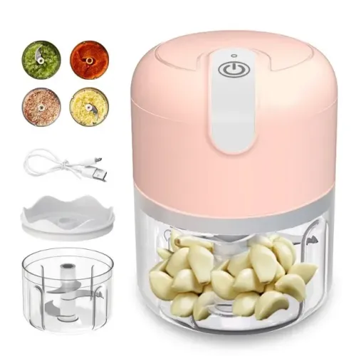 Mini Processador de Alimentos Moedor Alho Elétrico Sem Fio Recarregável USB