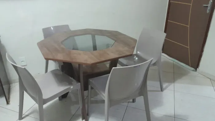 Mesa madeira com cadeiras Tramontina