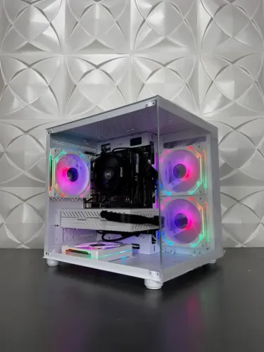 PC Gamer Ryzen 5 3600 + RX 580 8GB White + 16GB | Montado, Windows, NF e Garantia