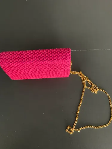 Bolsa para festa estilo clutche Pink com alça 