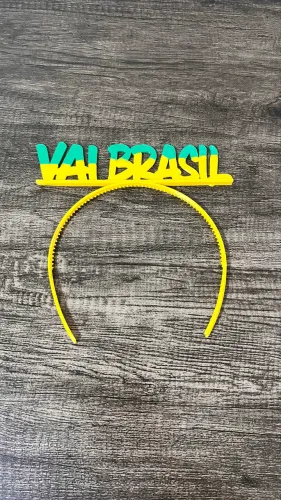 Tiara Brasil Copa Futebol Torcida Festa Verde Amarelo Acessório Temático