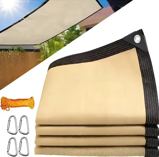 6mx4m Tela Sombreamento Toldo Sombrite Garagem Proteção 90% + 4 Pinças