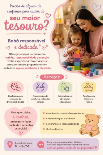 Serviços de Babá- Cuidados com crianças